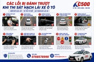 Các lỗi bị đánh trượt sát hạch ô tô mới nhất và cách khắc phục